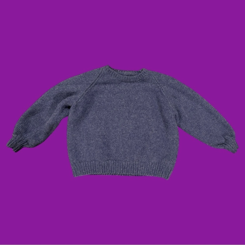 Vintage Heather Blue Wool Crewneck 
Sweater - Picture 3 of 4